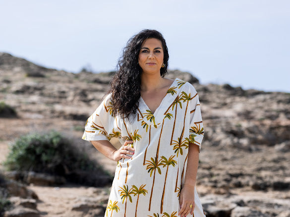 CAFTÁN ROMANA PALMERAS BLANCO