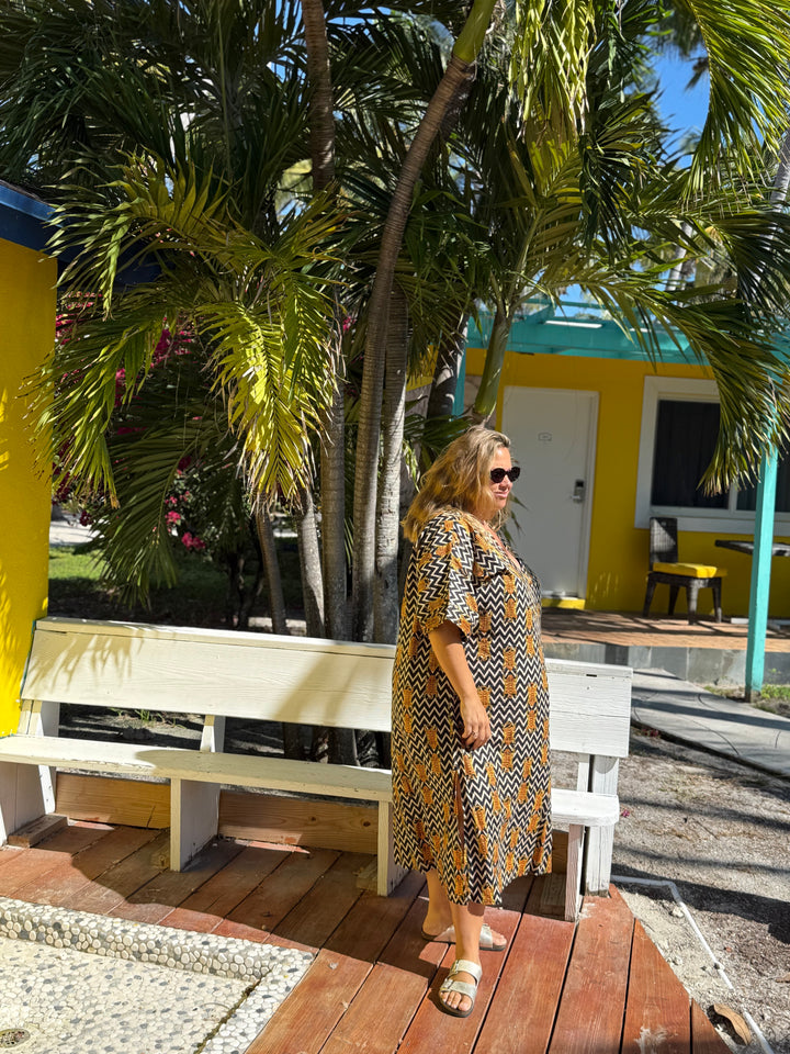 CAFTÁN SAONA ZIGZAG NEGRO