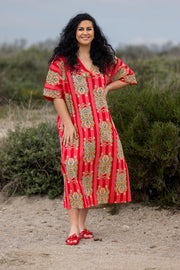 CAFTÁN ROMANA TIGRE ROJO