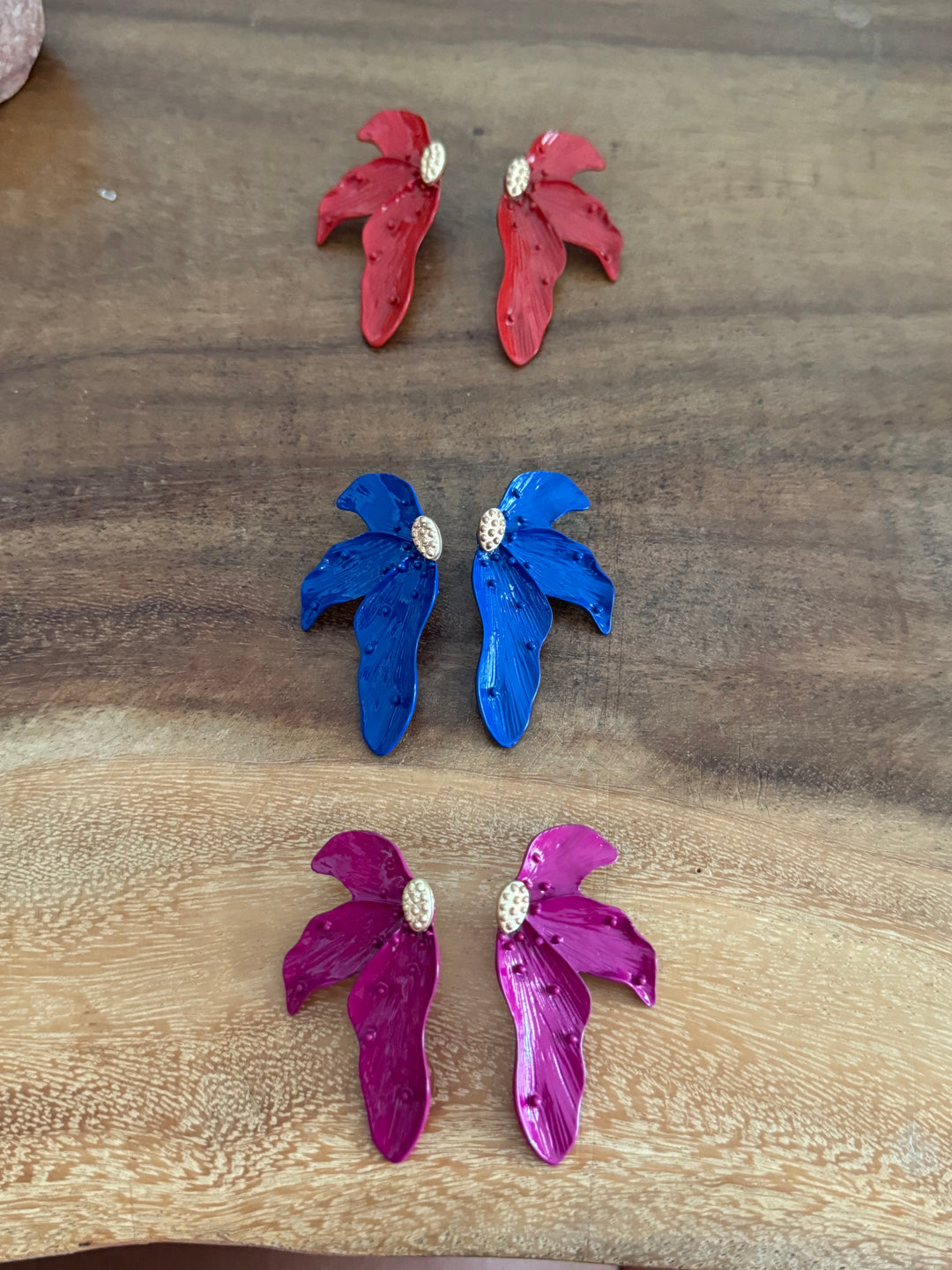 PENDIENTES FLOR ROJA