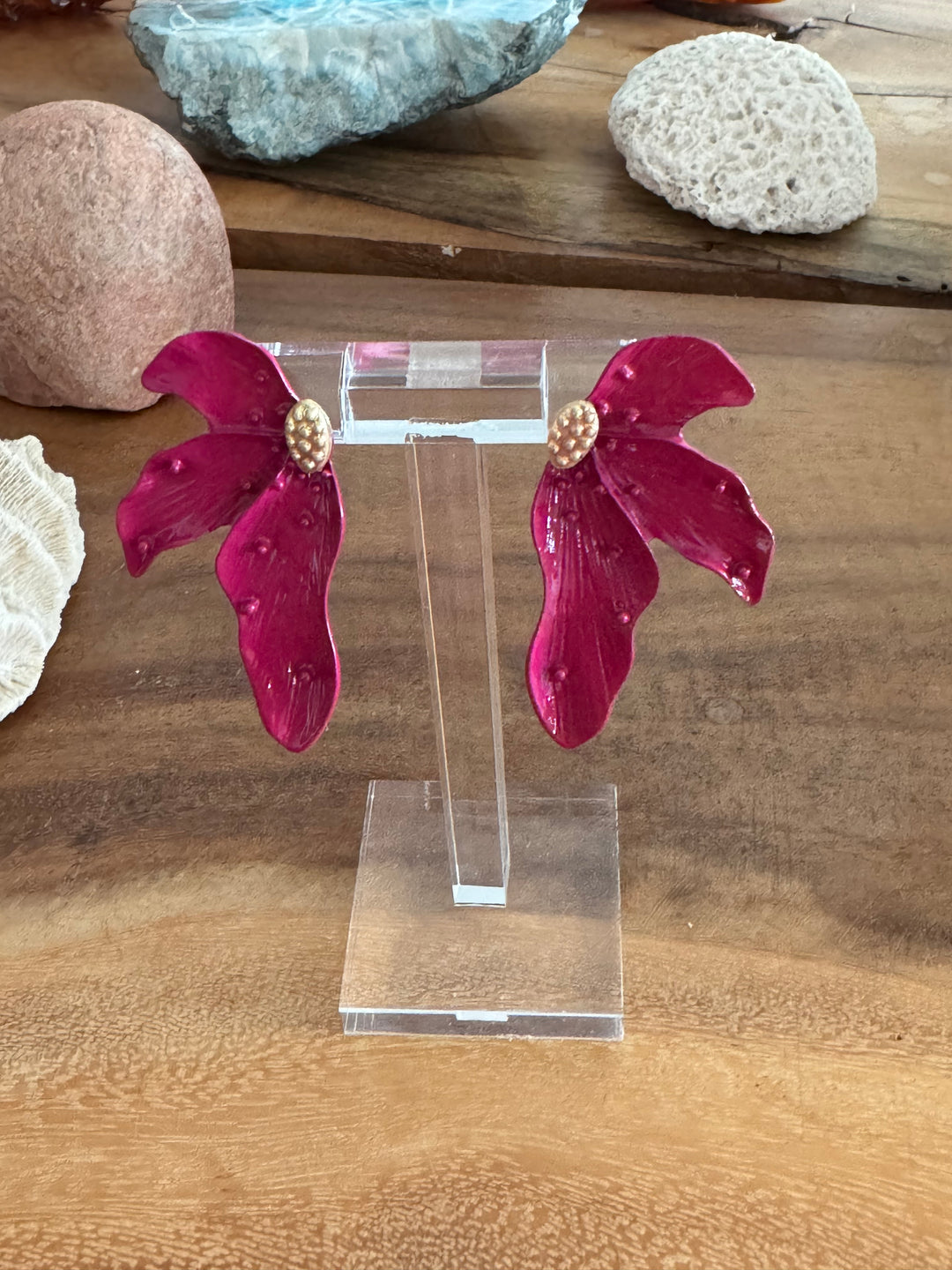 PENDIENTES FLOR BUGANVILIA
