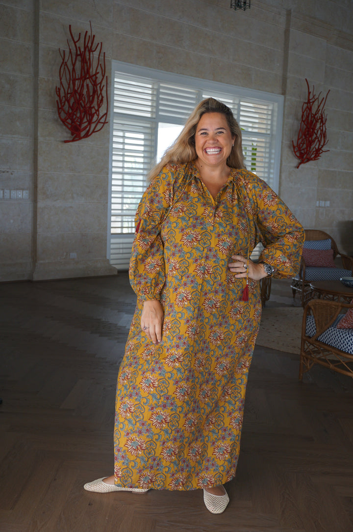 VESTIDO SAMANÁ MOSTAZA