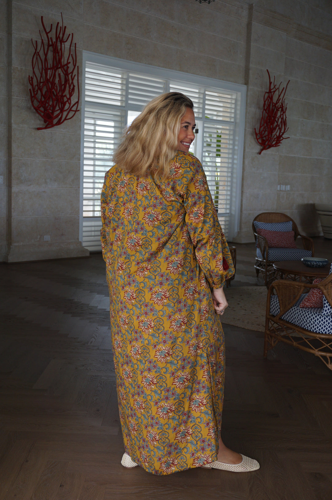 VESTIDO SAMANÁ MOSTAZA