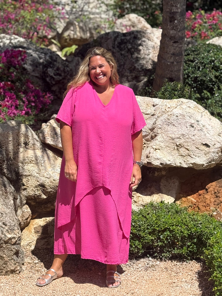 VESTIDO MALTA FUCSIA