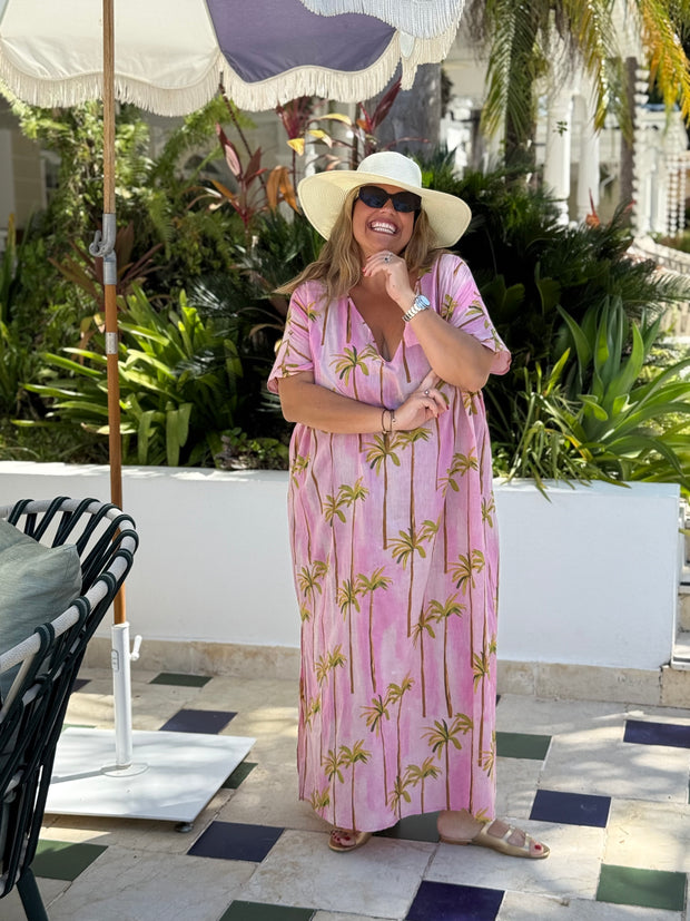 VESTIDO CLUB PALMERA ROSA