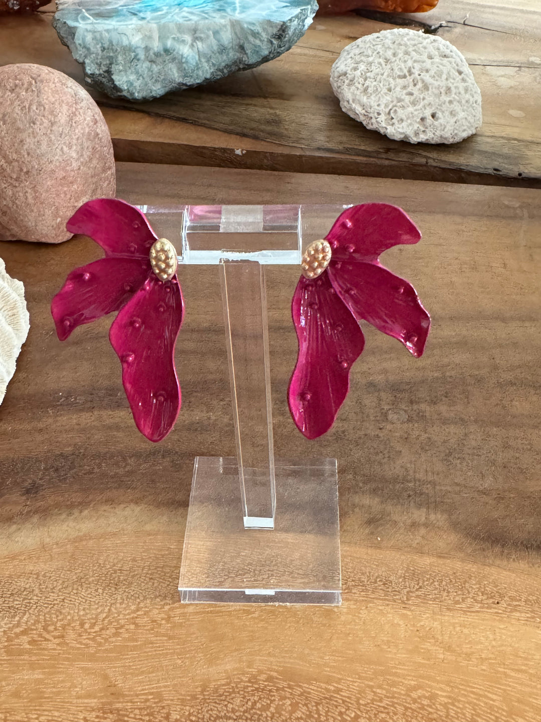 PENDIENTES FLOR BUGANVILIA