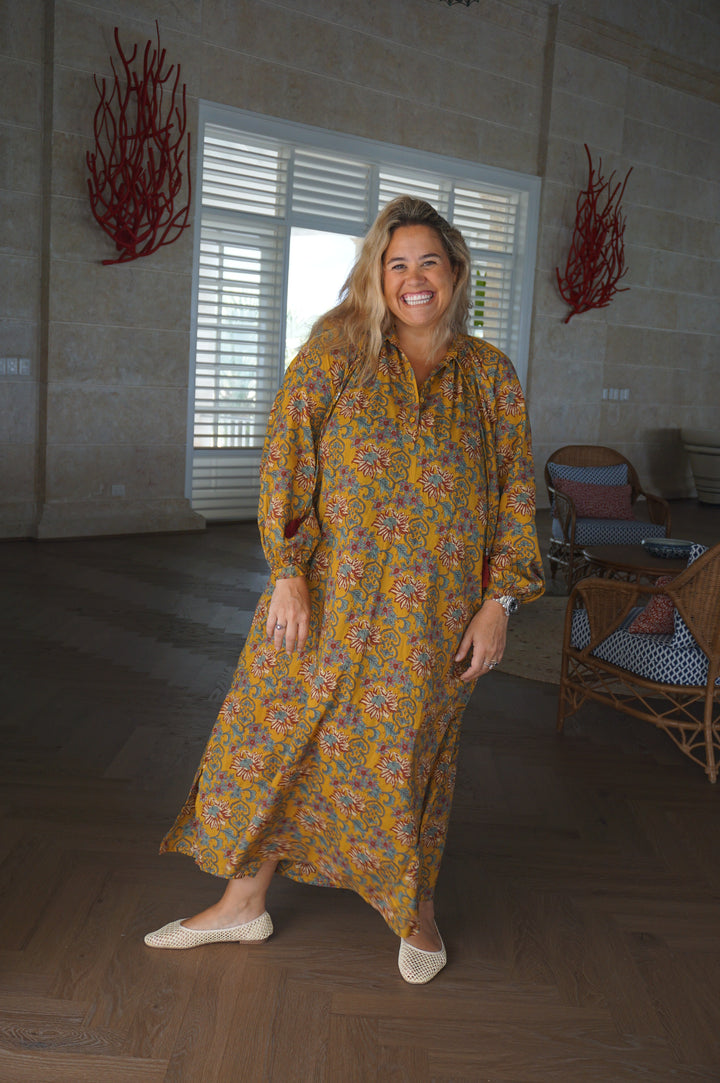 VESTIDO SAMANÁ MOSTAZA