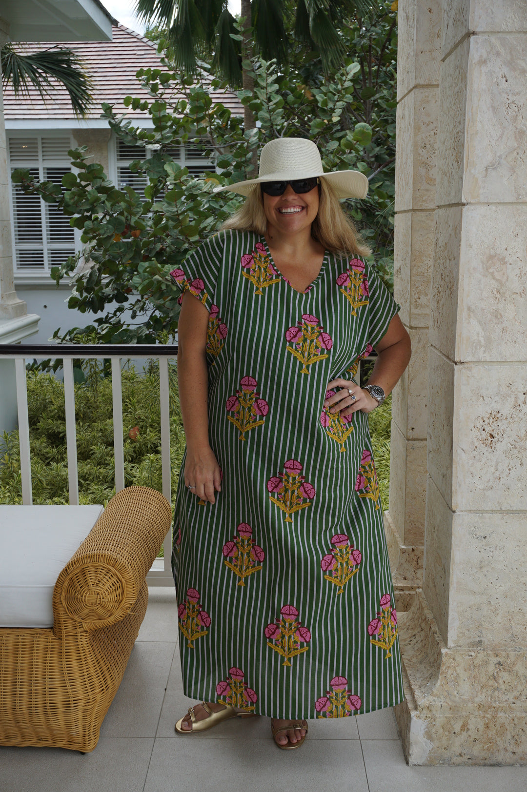 VESTIDO MOCA RAYAS VERDE