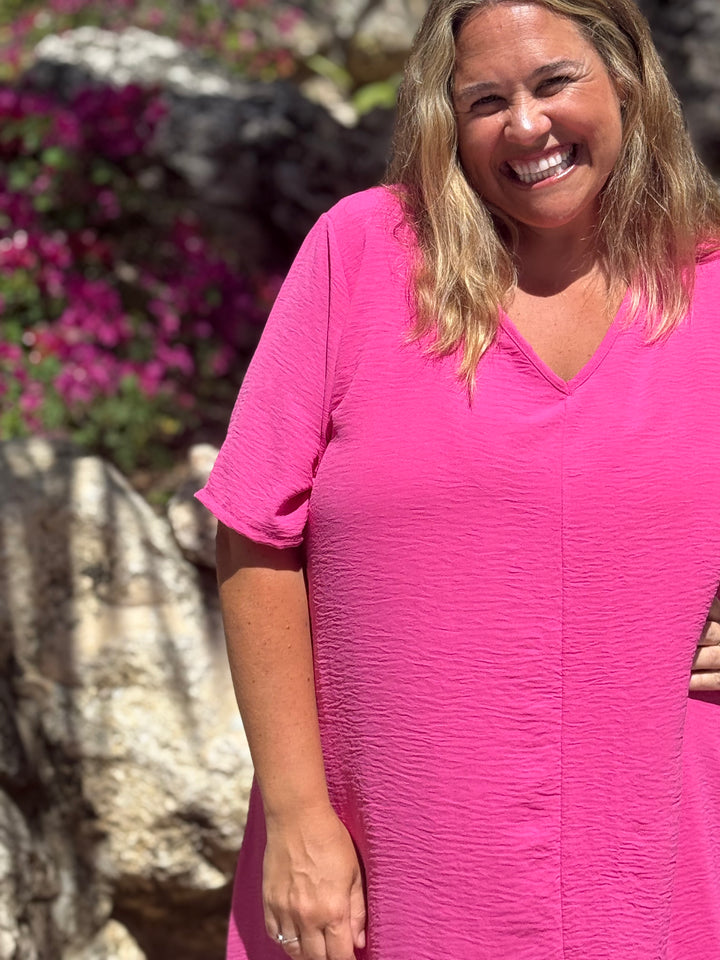 VESTIDO MALTA FUCSIA