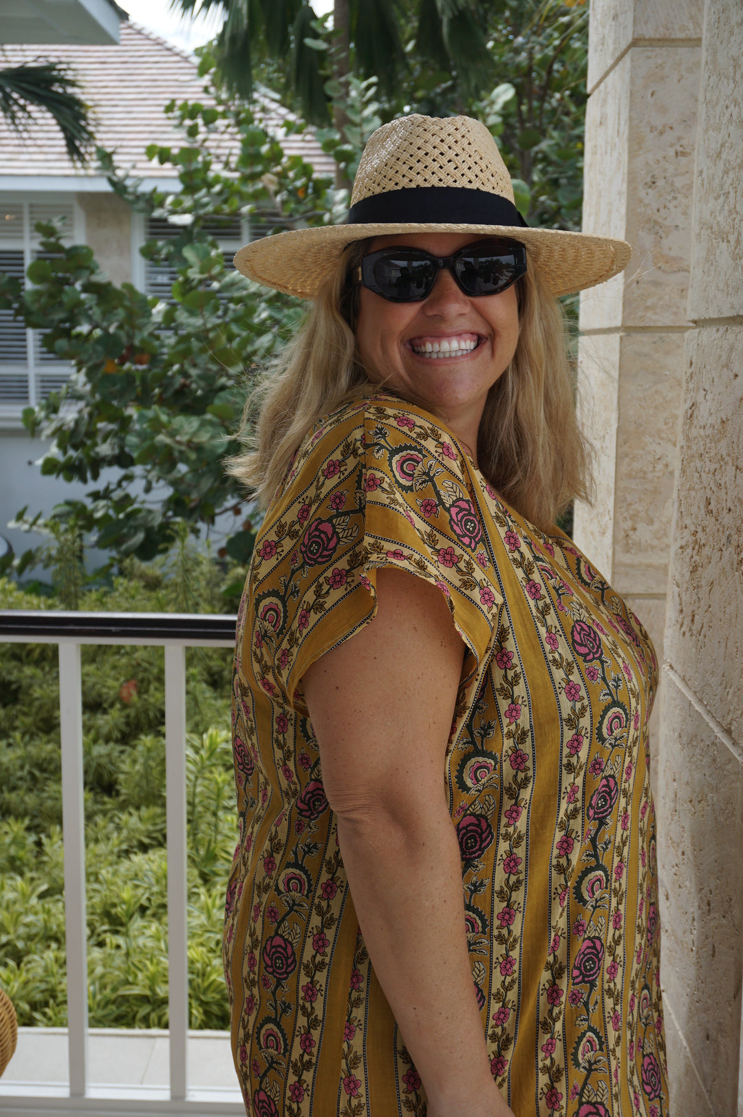 VESTIDO MOCA RAYAS MOSTAZA