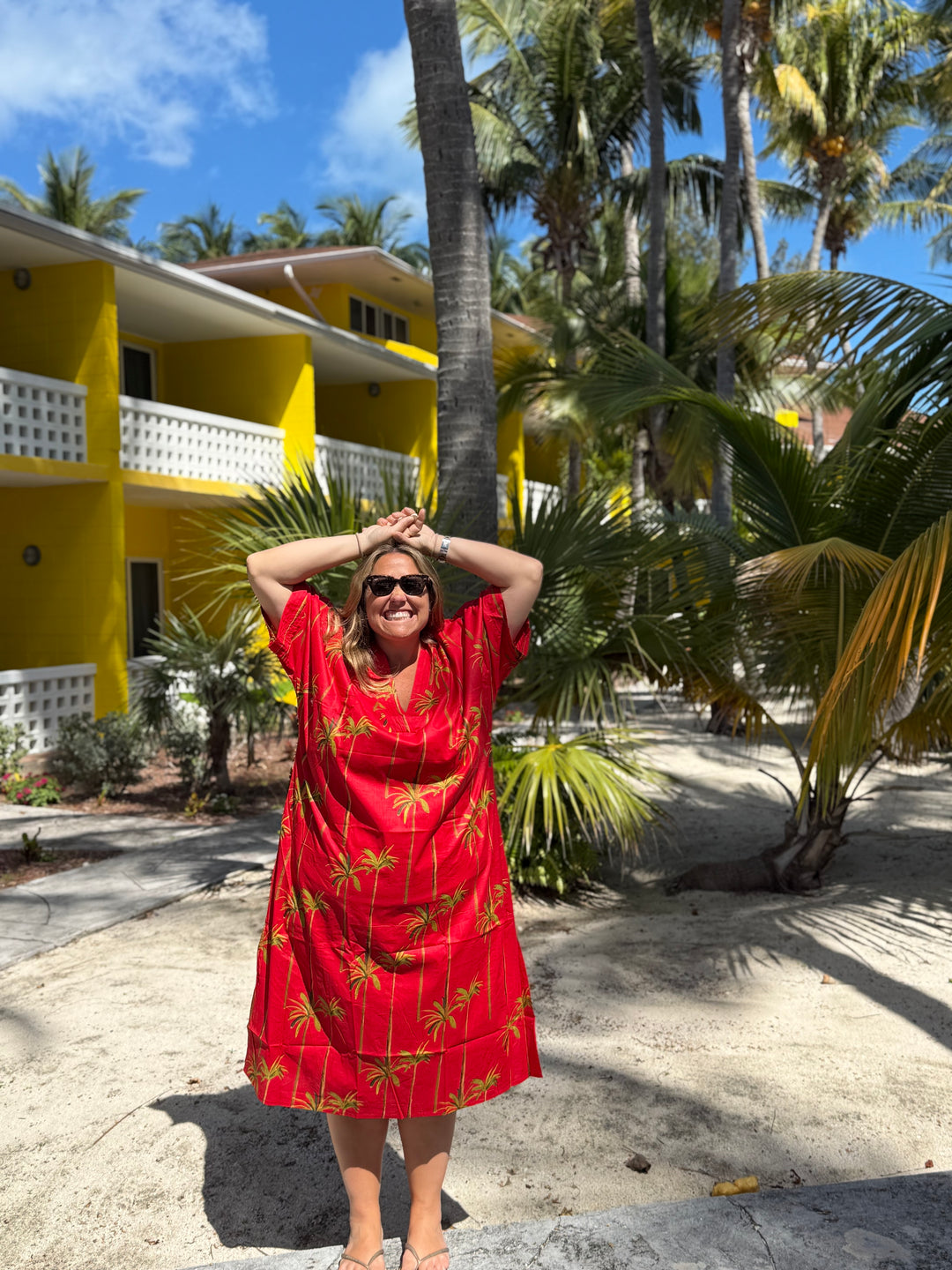 CAFTÁN SAONA PALMERAS ROJO