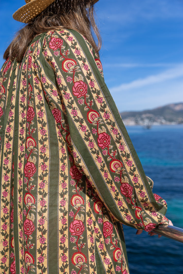 VESTIDO TERRENAS RAYAS VERDE