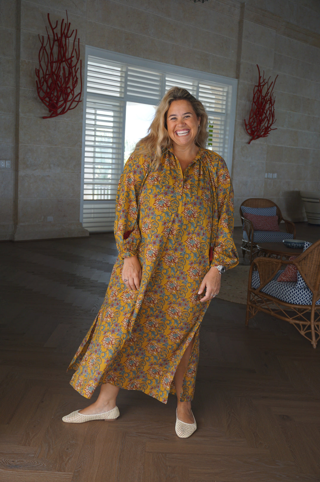 VESTIDO SAMANÁ MOSTAZA