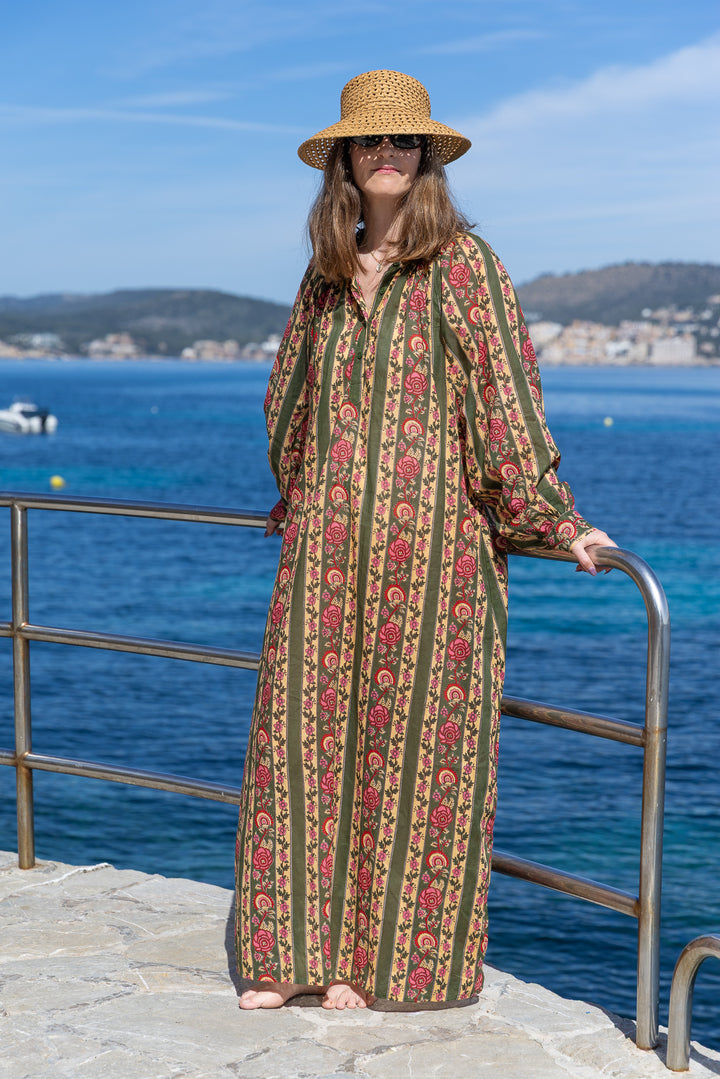 VESTIDO TERRENAS RAYAS VERDE