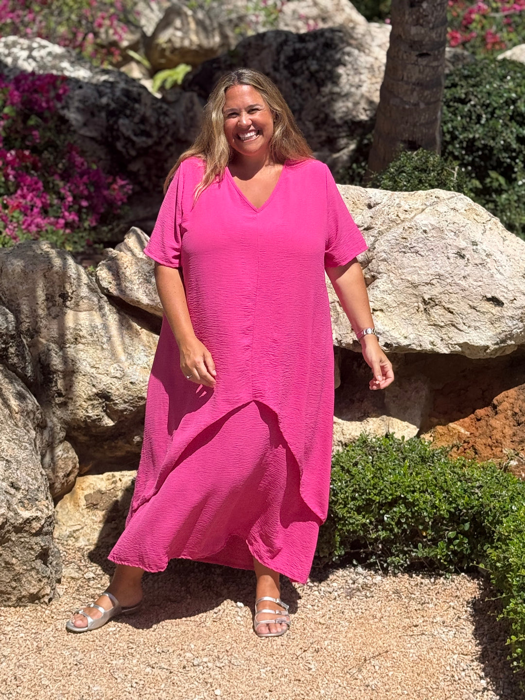 VESTIDO MALTA FUCSIA