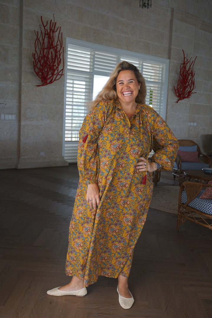 VESTIDO SAMANÁ MOSTAZA