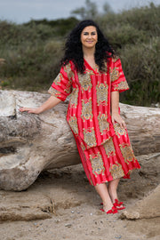 CAFTÁN ROMANA TIGRE ROJO
