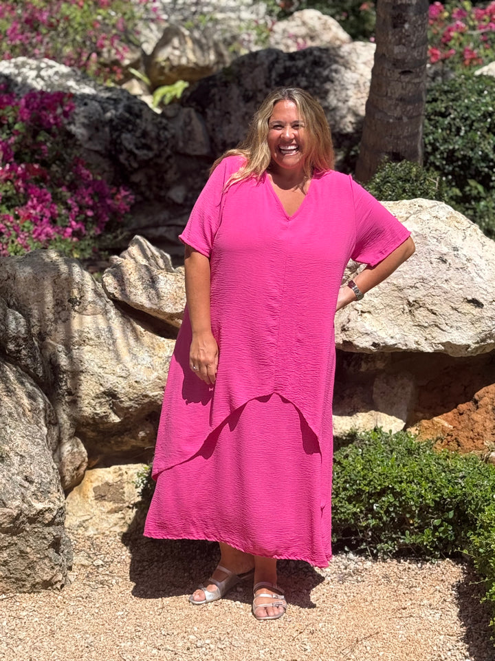 VESTIDO MALTA FUCSIA