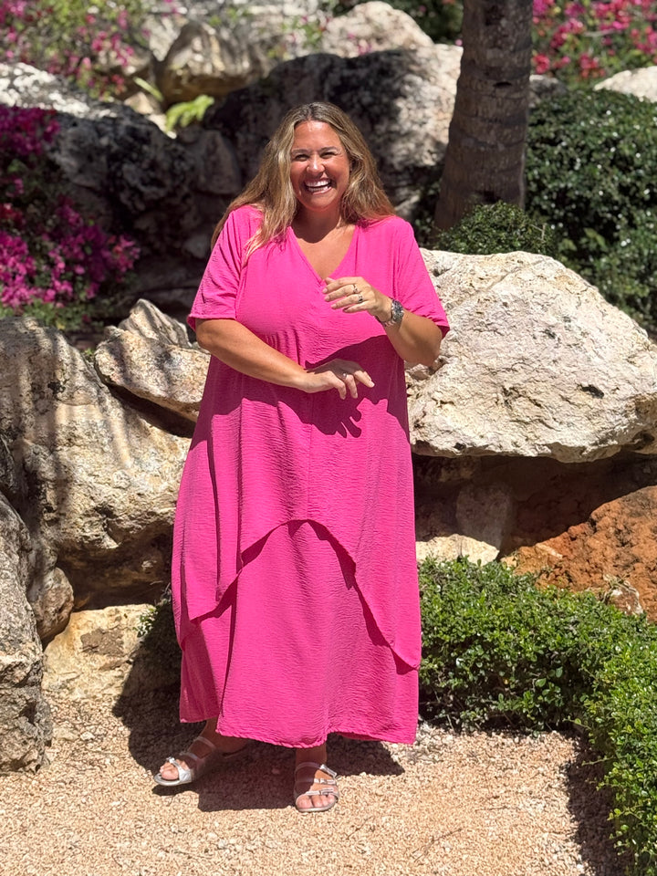 VESTIDO MALTA FUCSIA