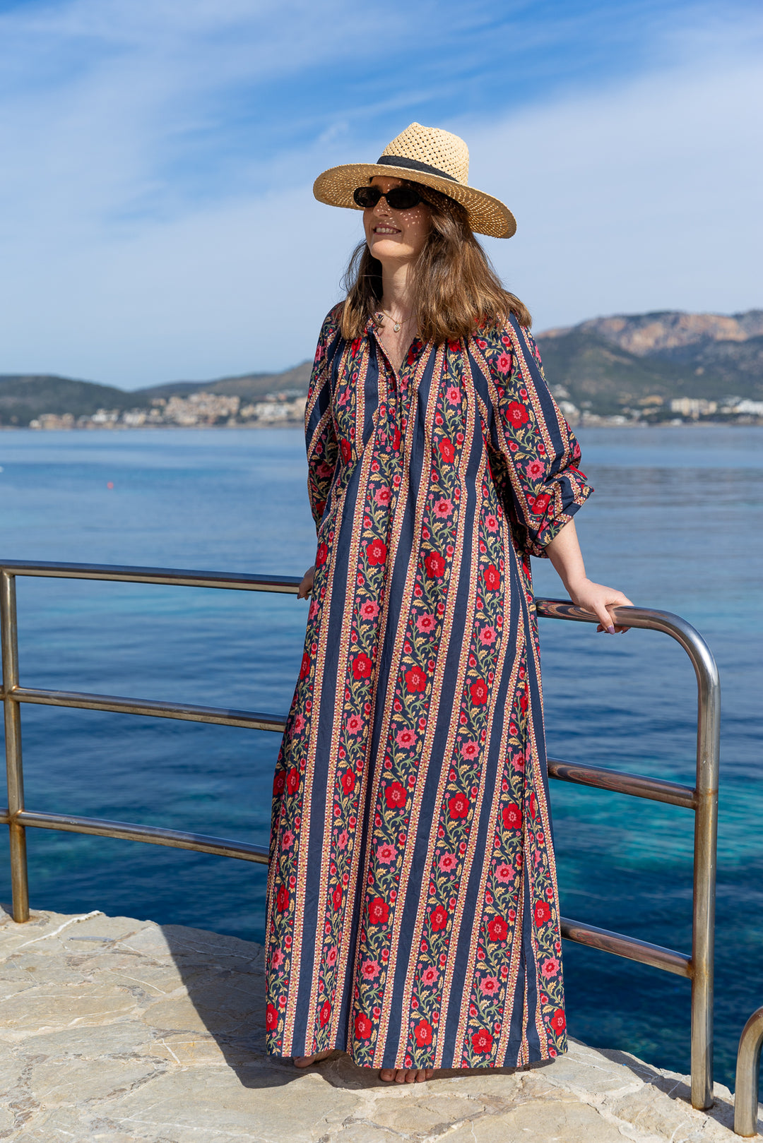 VESTIDO TERRENAS RAYAS MARINO