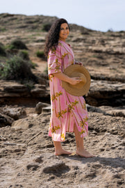 CAFTÁN ROMANA PALMERAS ROSA