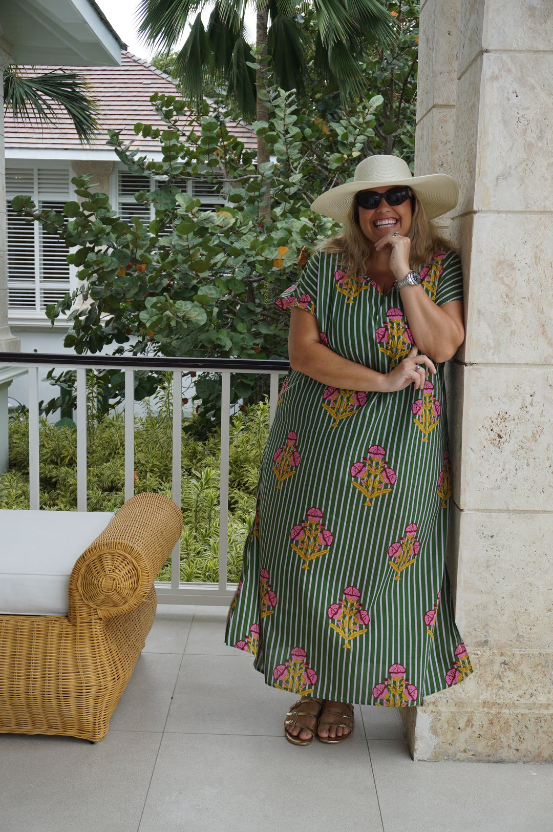 VESTIDO MOCA RAYAS VERDE