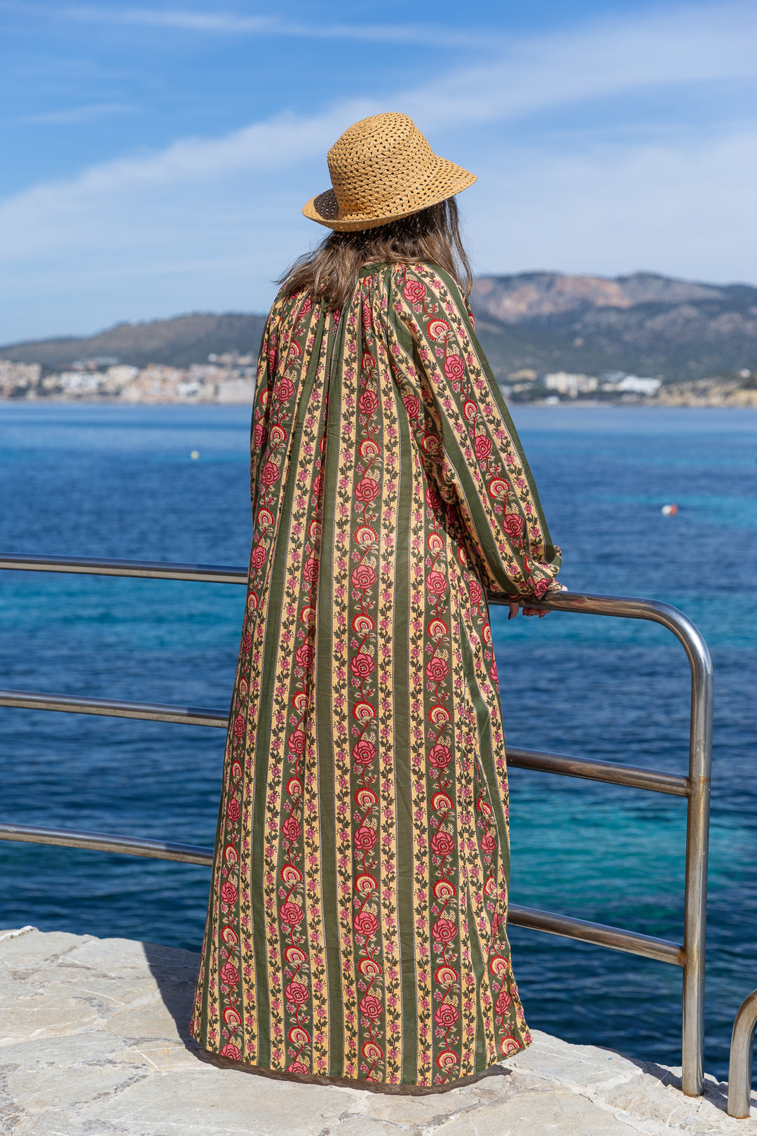 VESTIDO TERRENAS RAYAS VERDE