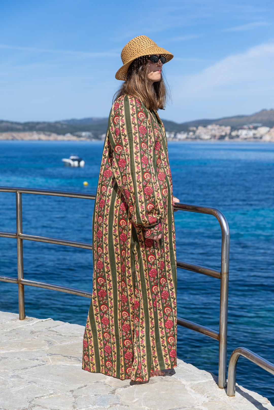 VESTIDO TERRENAS RAYAS VERDE
