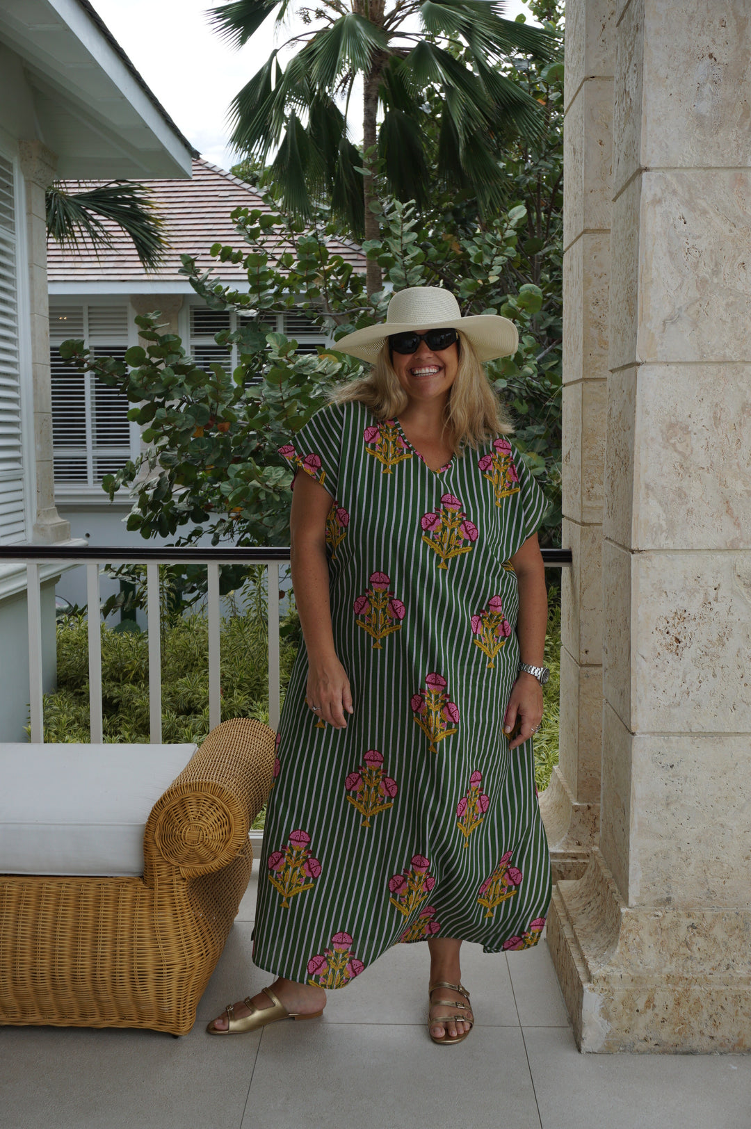 VESTIDO MOCA RAYAS VERDE