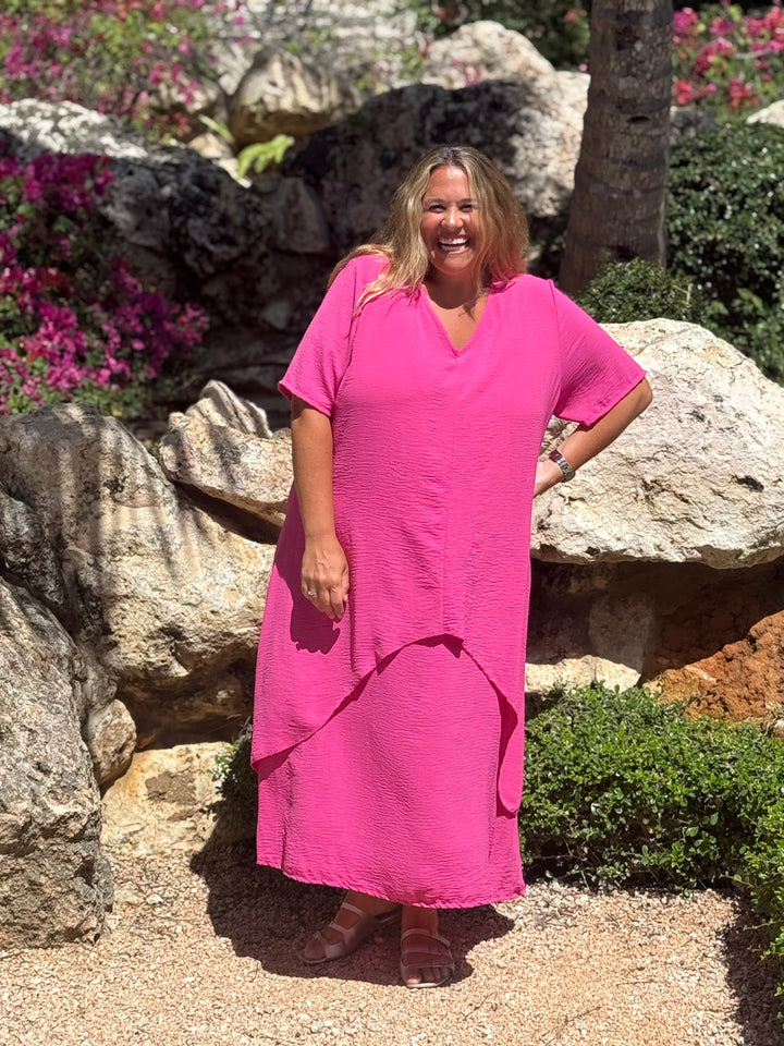 VESTIDO MALTA FUCSIA